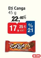 ETİ CANGA ÇİKOLATA 45 G fiyat ve kampanya bilgisi